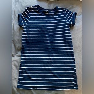 Lulus blue and white striped t shirt dress size SMALL